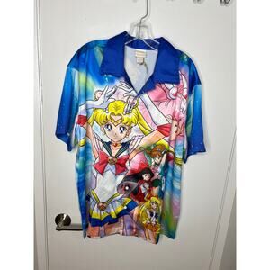 Pretty Guardian Sailor Moon Button Up Shirt Hot Topic Exclusive ~ Size L
